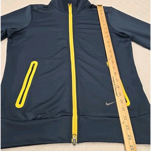 Nike Golf Womens Tour Performance Jacket Sz M Dri-Fit Full Zip Blue Yellow - Picture 8 of 8